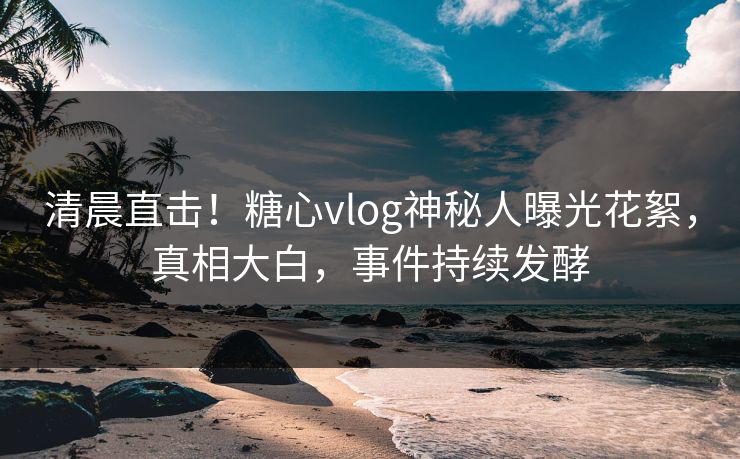 清晨直击！糖心vlog神秘人曝光花絮，真相大白，事件持续发酵