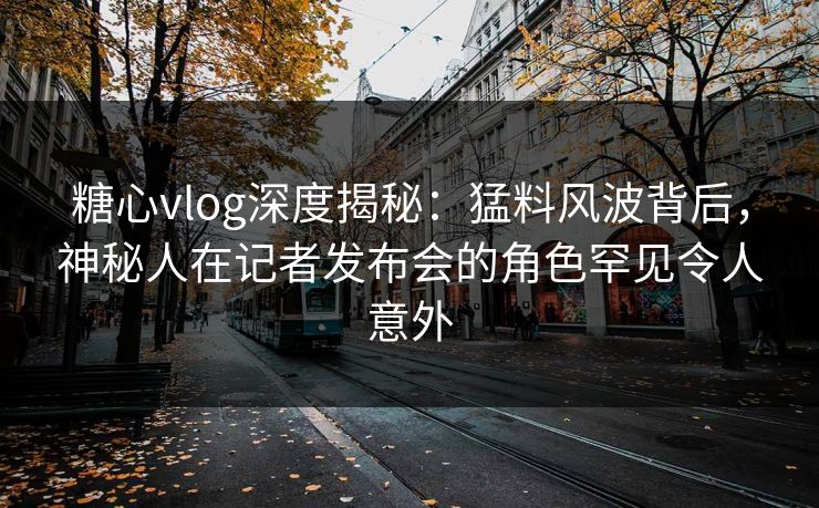 糖心vlog深度揭秘：猛料风波背后，神秘人在记者发布会的角色罕见令人意外