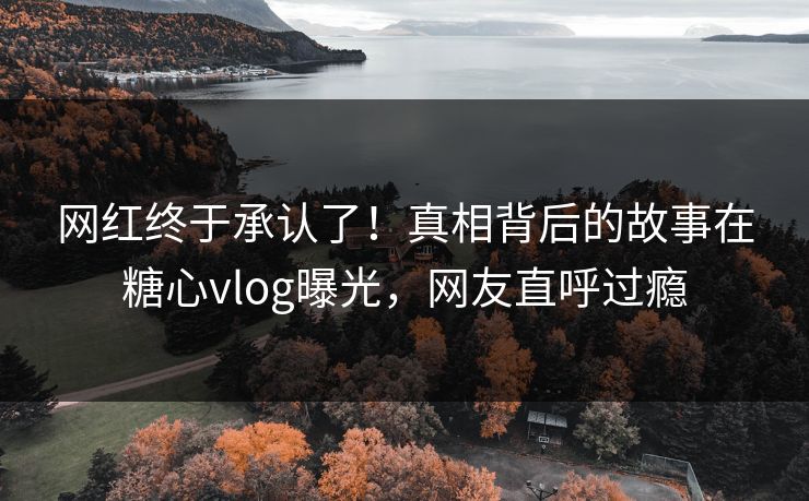 网红终于承认了！真相背后的故事在糖心vlog曝光，网友直呼过瘾