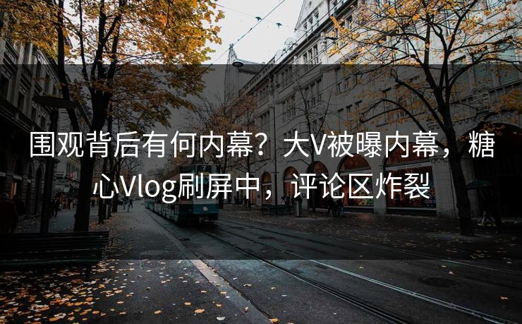 围观背后有何内幕？大V被曝内幕，糖心Vlog刷屏中，评论区炸裂