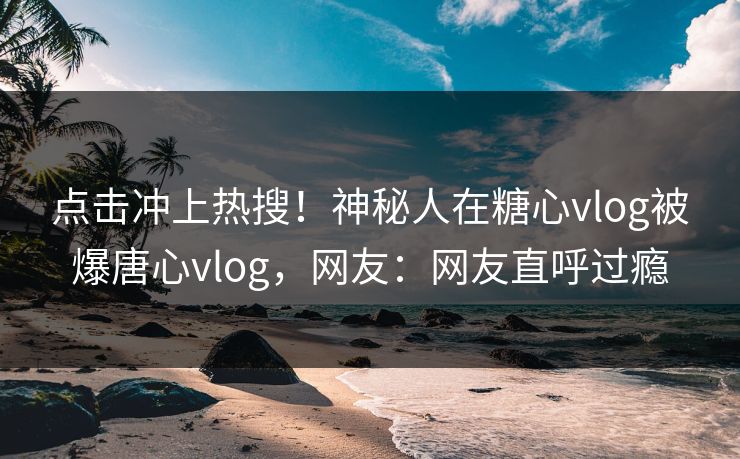 点击冲上热搜！神秘人在糖心vlog被爆唐心vlog，网友：网友直呼过瘾