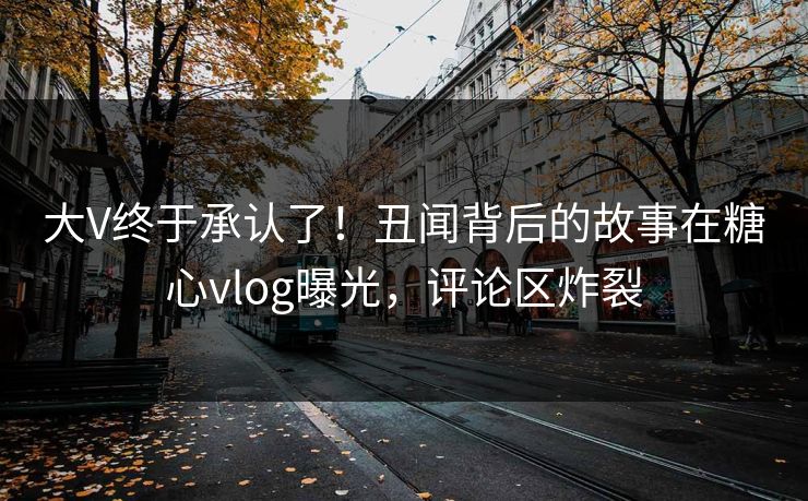大V终于承认了！丑闻背后的故事在糖心vlog曝光，评论区炸裂
