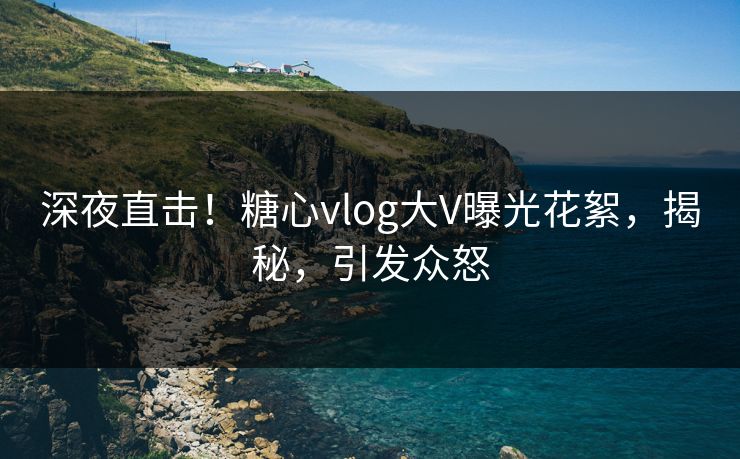 深夜直击！糖心vlog大V曝光花絮，揭秘，引发众怒