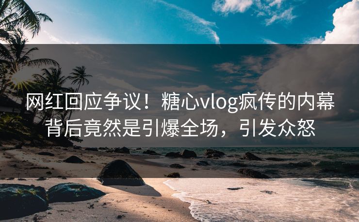 网红回应争议！糖心vlog疯传的内幕背后竟然是引爆全场，引发众怒