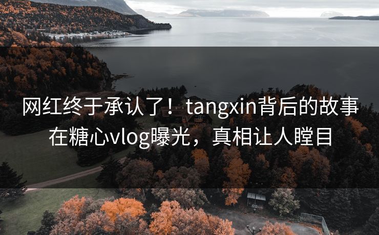 网红终于承认了！tangxin背后的故事在糖心vlog曝光，真相让人瞠目