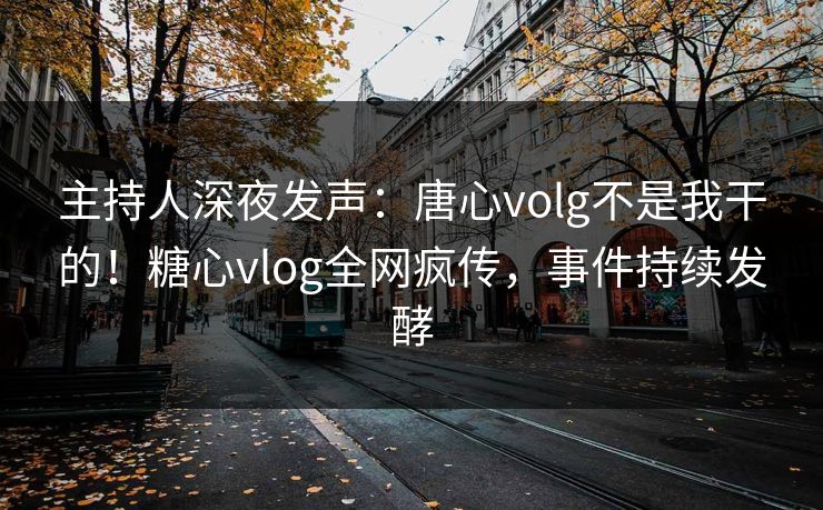 主持人深夜发声：唐心volg不是我干的！糖心vlog全网疯传，事件持续发酵