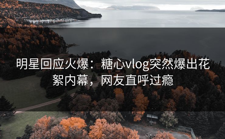 明星回应火爆：糖心vlog突然爆出花絮内幕，网友直呼过瘾