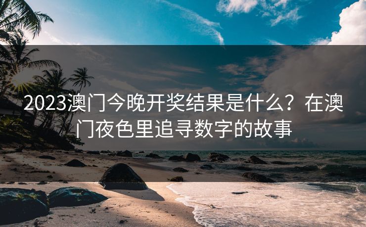 2023澳门今晚开奖结果是什么？在澳门夜色里追寻数字的故事