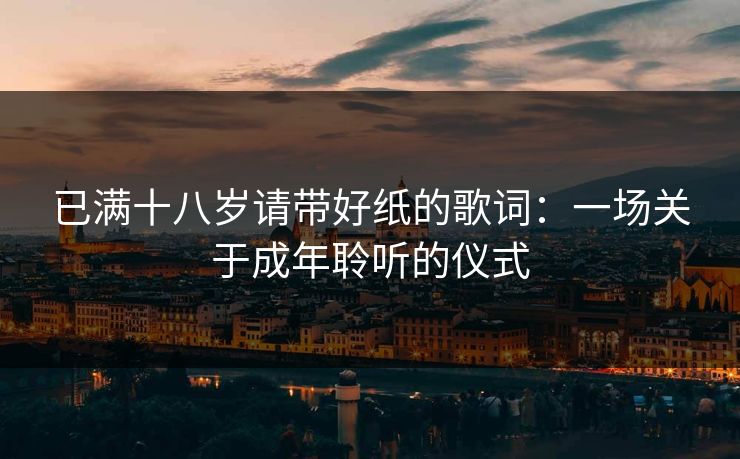 已满十八岁请带好纸的歌词：一场关于成年聆听的仪式